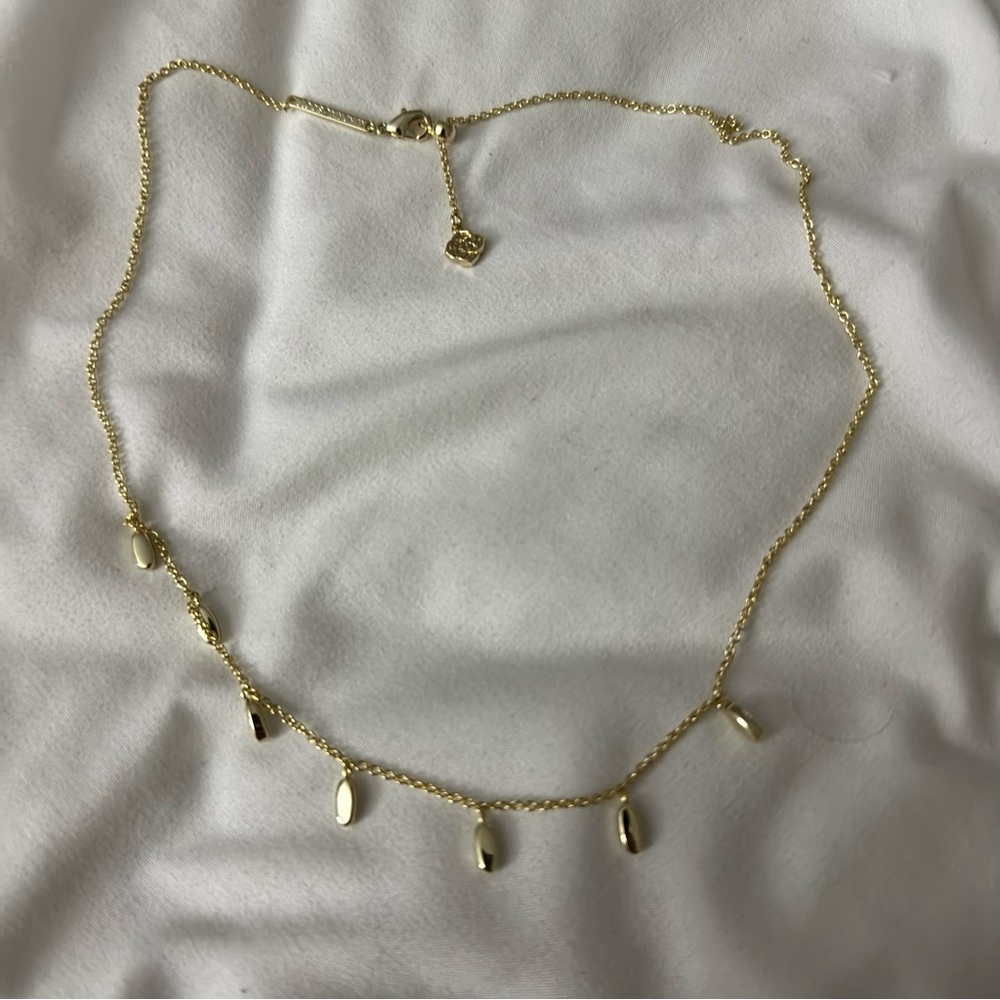 Kendra Scott Jaimee 14k Gold over Brass Delicate Dangle Charm Strand Necklace - Picture 4 of 5
